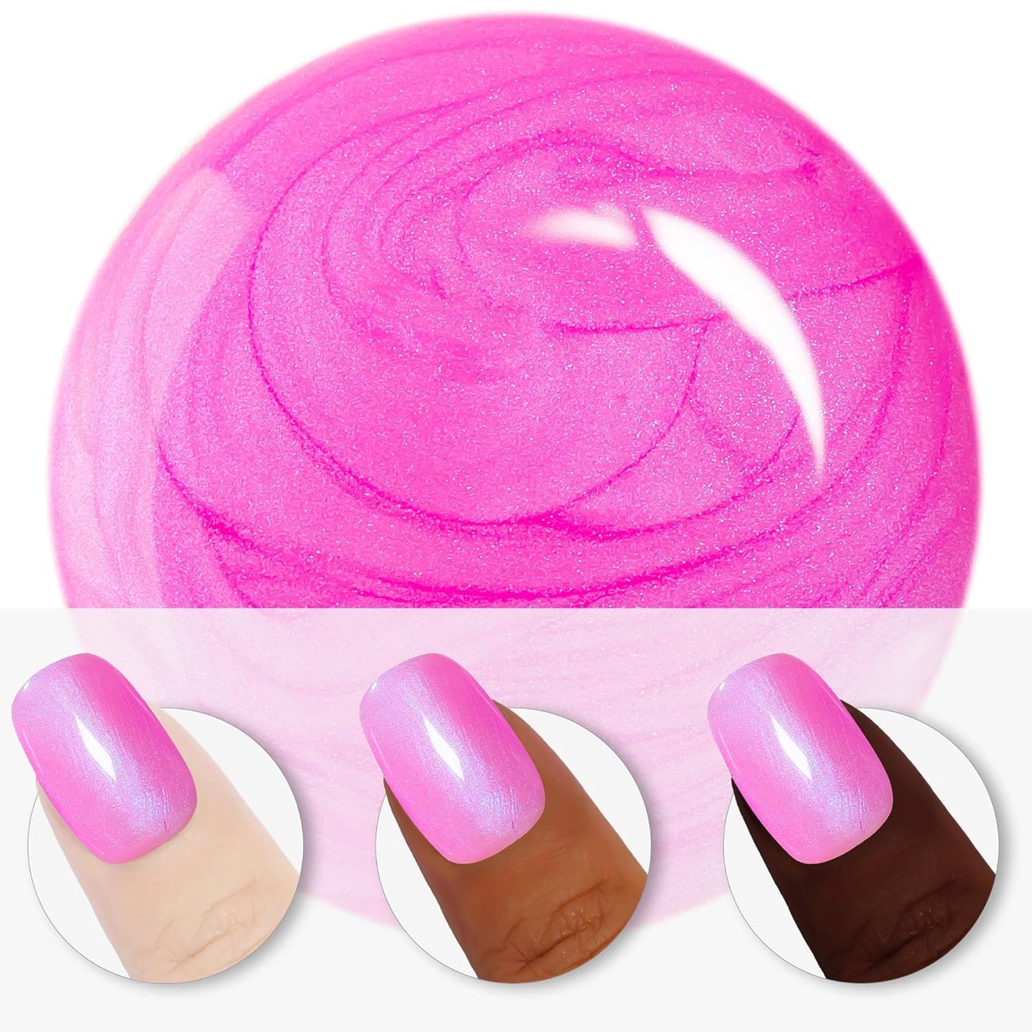 YTD Likomey Gel Nail Polish,15ml Pearlescent Pink Glitter Fall Winter Shimmer Shiny Sparkly Salon Home DIY Manicure UV Color Varnish,SF407