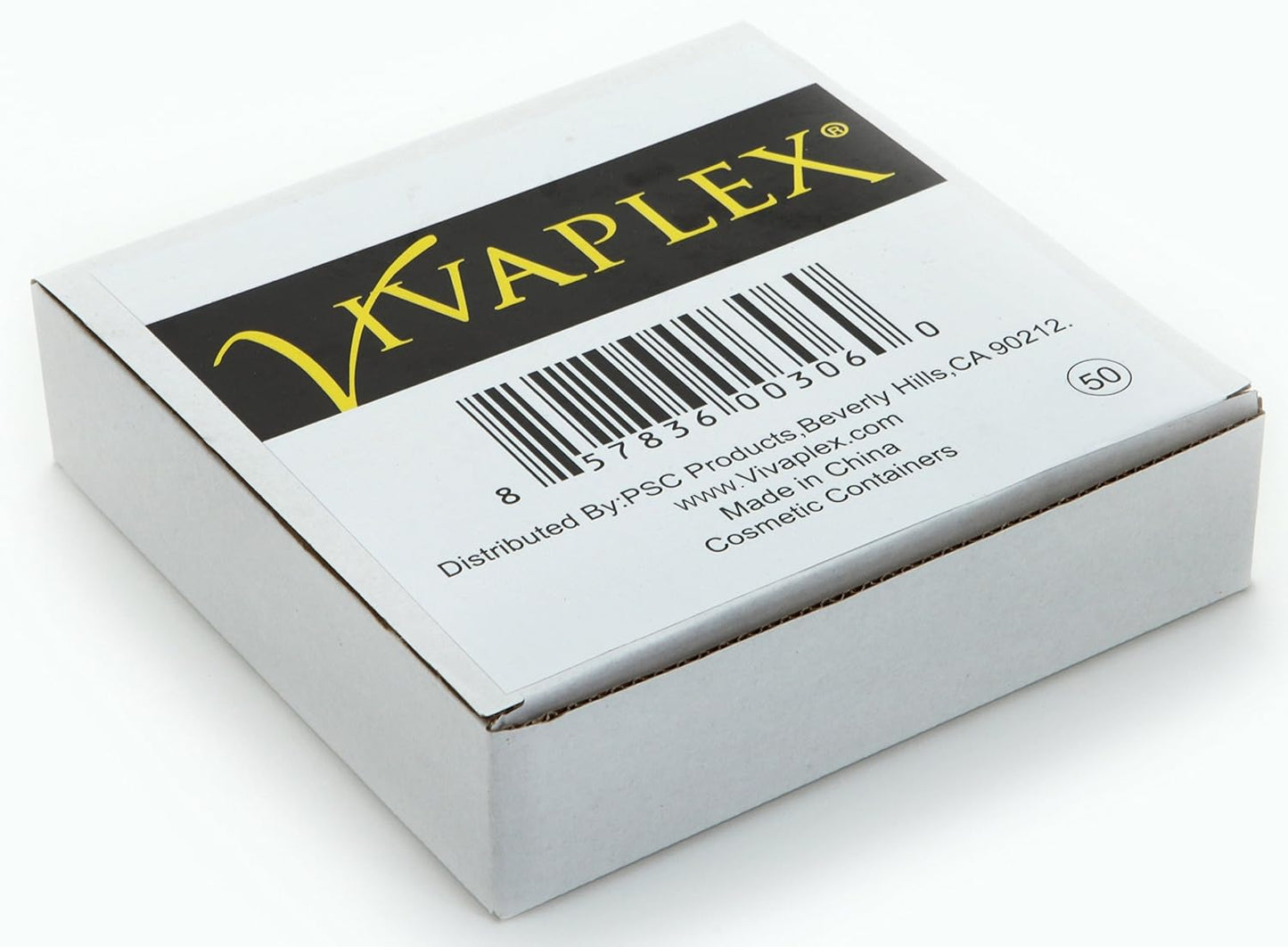 Vivaplex, 50, Clear, Empty, 5 Gram Plastic Pot Jars, Cosmetic Containers.