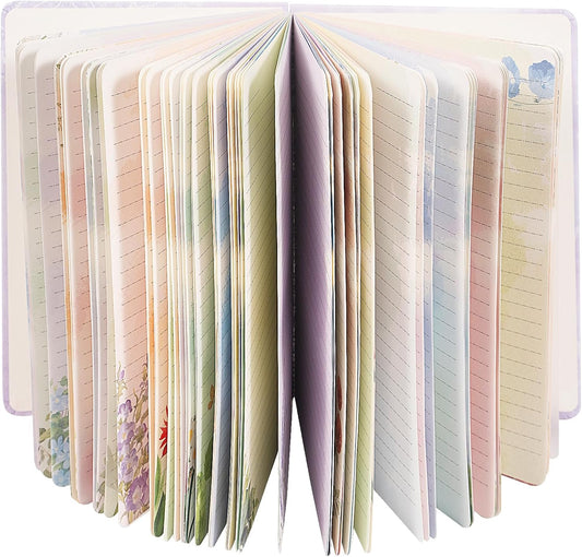 SIIXU Artistic Flower Dream Journal - Thick Hardcover Spiral Notebook with 160 Unique Pages, A5 Lined Notebooks for Poetry Drafting, Memo Keeping & Creative Junk Journaling, Pink