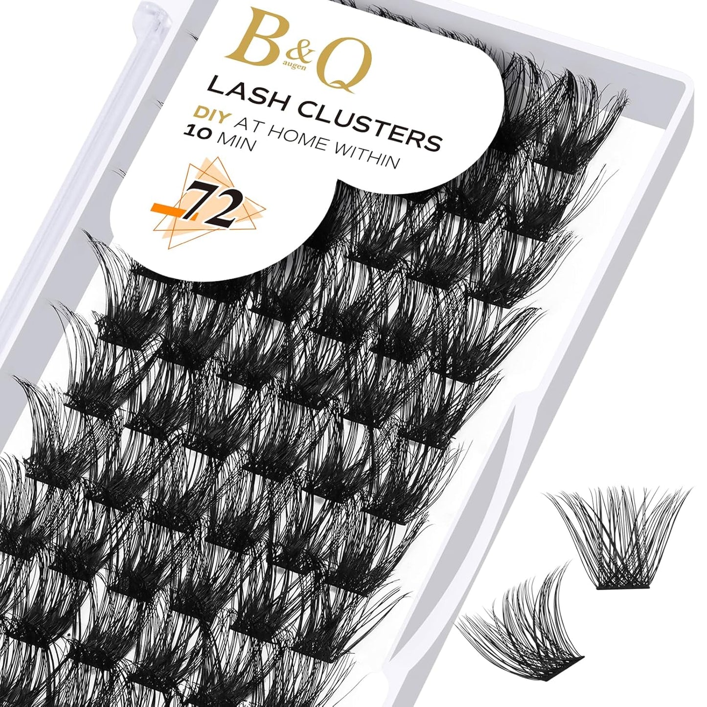 Lash Clusters B02 C Curl 16mm DIY Eyelash Extensions 72 Clusters Lashes C D Curl B&Qaugen Mega Volume Individual Lashes Eyelash Clusters Extensions Individual Lashes Cluster DIY at Home (NM-C-16mm)