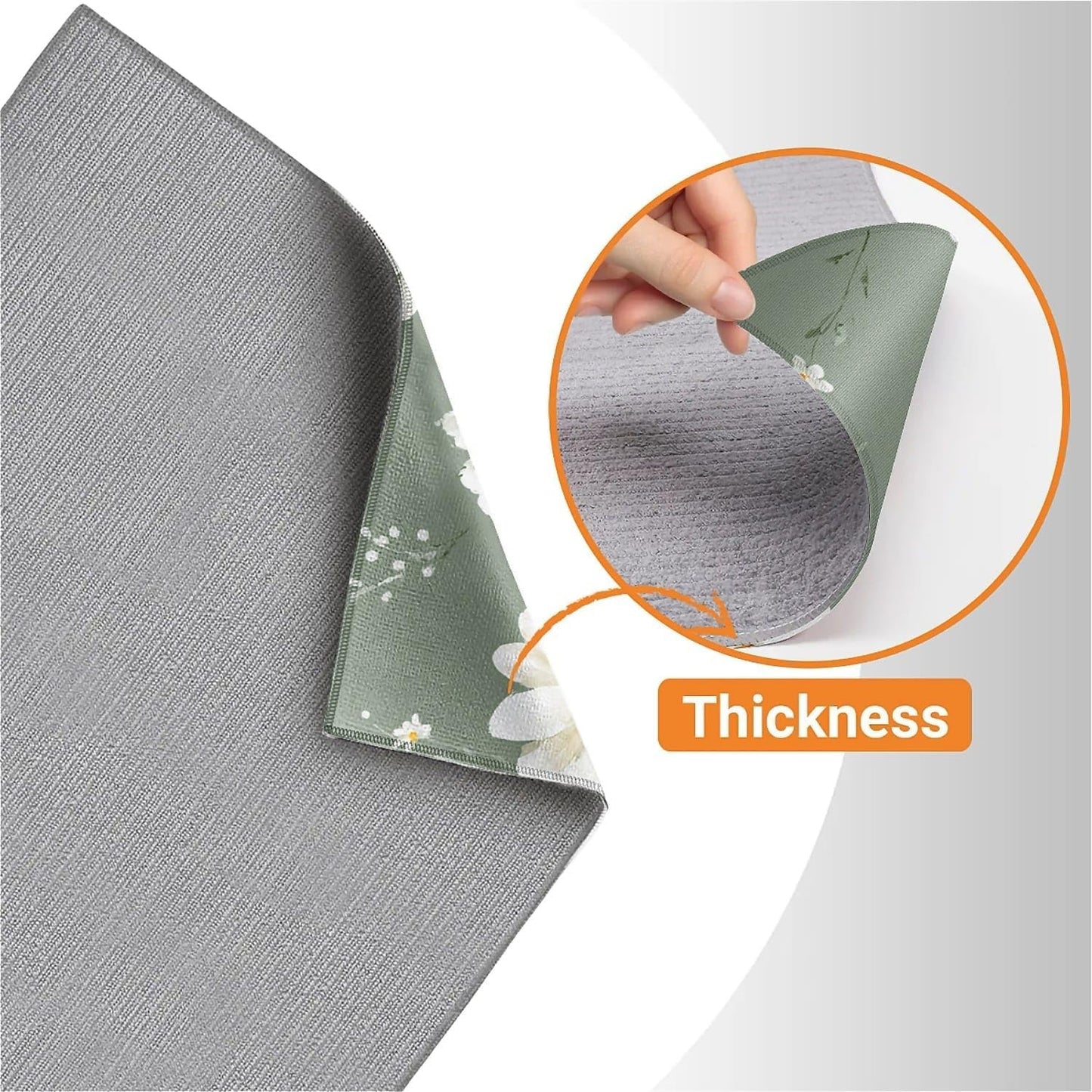 Dish Drying Mat For Kitchen Counter, White Daisy Flowers Microfiber Absorbent Dish Drainer Rack Pad Reusable Large 18x24in Drying Mat