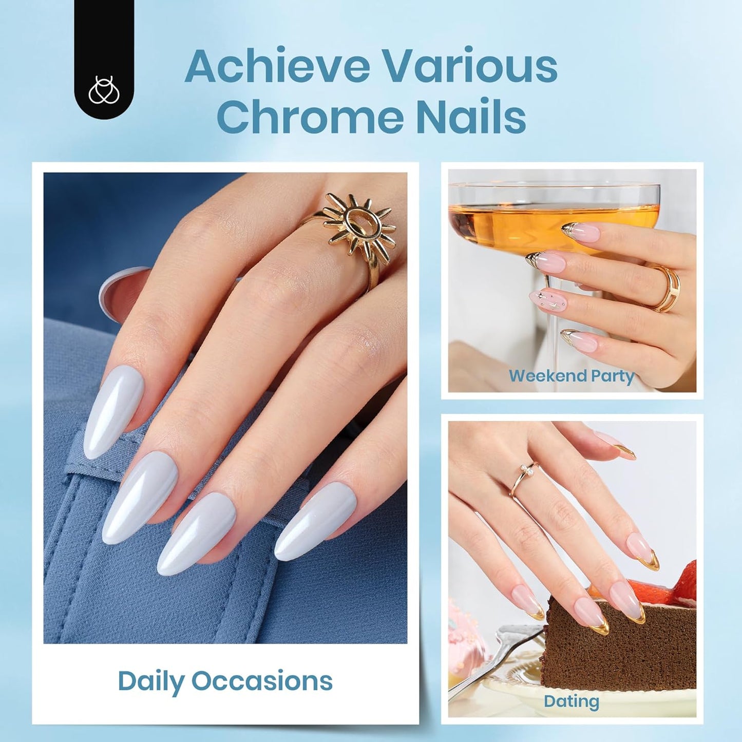 Beetles Halloween Gel Top Coat for Chrome Nail Powder: 15ml Mirror Shiny Chrome No Wipe Gloss Top coat Long Lasting Soak Off Nail Lamp for Nail Art Creation