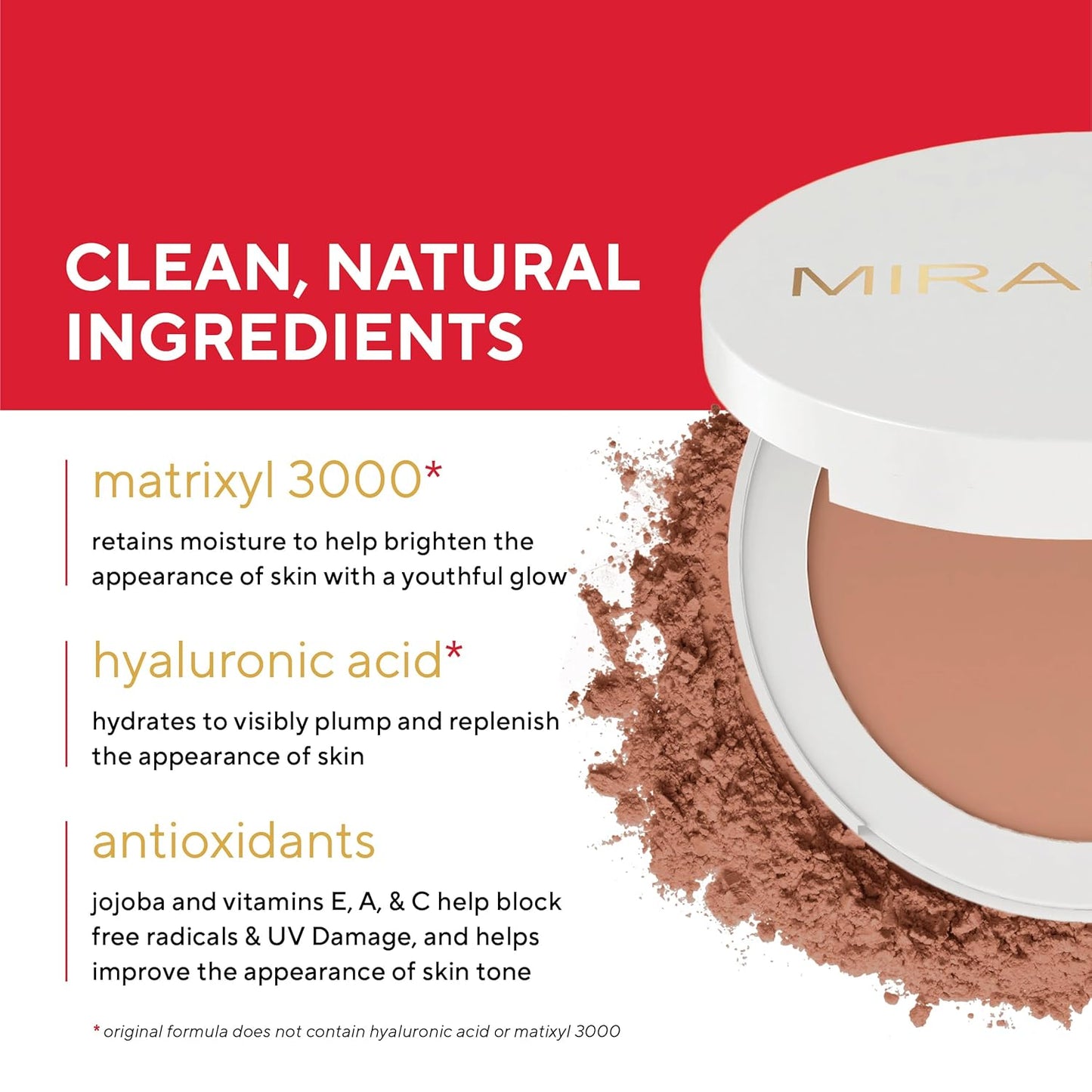 Mirabella Invincible Pure Pressed Powder Foundation - Buildable Mineral Makeup & Blurring Setting Powder for All Skin Types - HD Matte Finishing - Deep D14