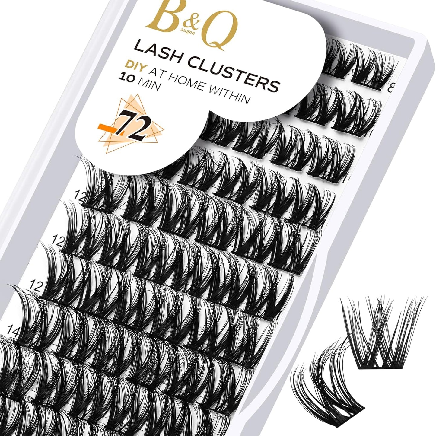 Lash Clusters B20 Mixed Tray Manga Lashes 72 Clusters Lashes B&Qaugen LASH DIY Eyelash Extensions C D Curl Wispy Spiky Eyelash Clusters Extensions Individual Lashes Cluster at Home (B20,D-8-16MIX)