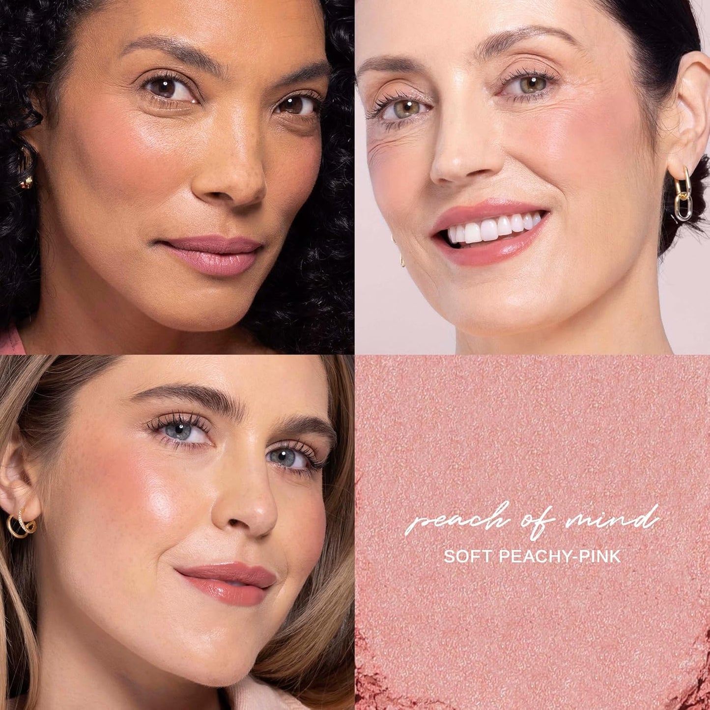 Wander Beauty Hydrating Powder Blush - Lightweight, Peach Blush Makeup with a Blurring, Satin Finish - Buildable Formula with Hyaluronic Acid, Squalane & Aloe Leaf Extract - Peach of Mind - 0.18 oz