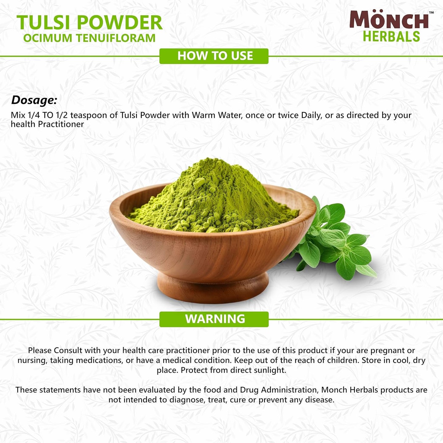 Tulsi Powder for Skin and Hair Care - Holy Basil Pure & 100% Natural Ayurvedic Leaves, 227g