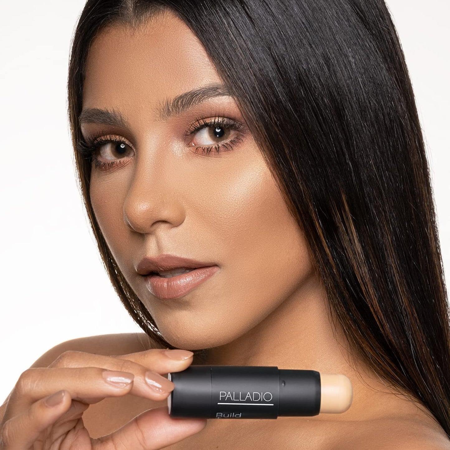 Palladio BUILD + BLEND Foundation Stick, Contour Stick for Face, Professional Makeup for Perfect Look, 0.25 Ounce (Cinnamon)