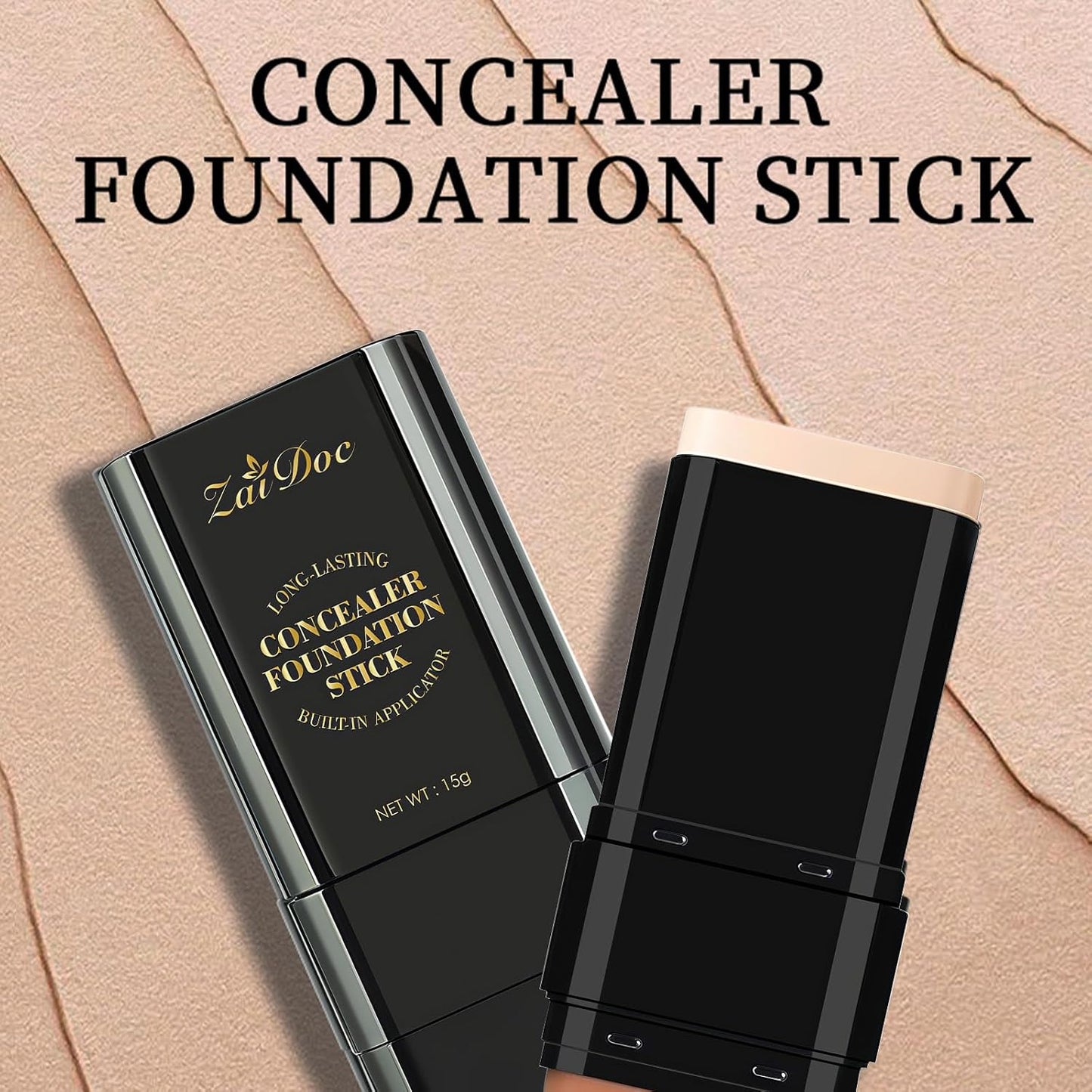 Long-Lasting Concealer Foundation Stick, Creamy Full Coverage, Hydrating Olive & Camellia Formula for Dark Circles & Blemishes, 2.09 oz (02#)