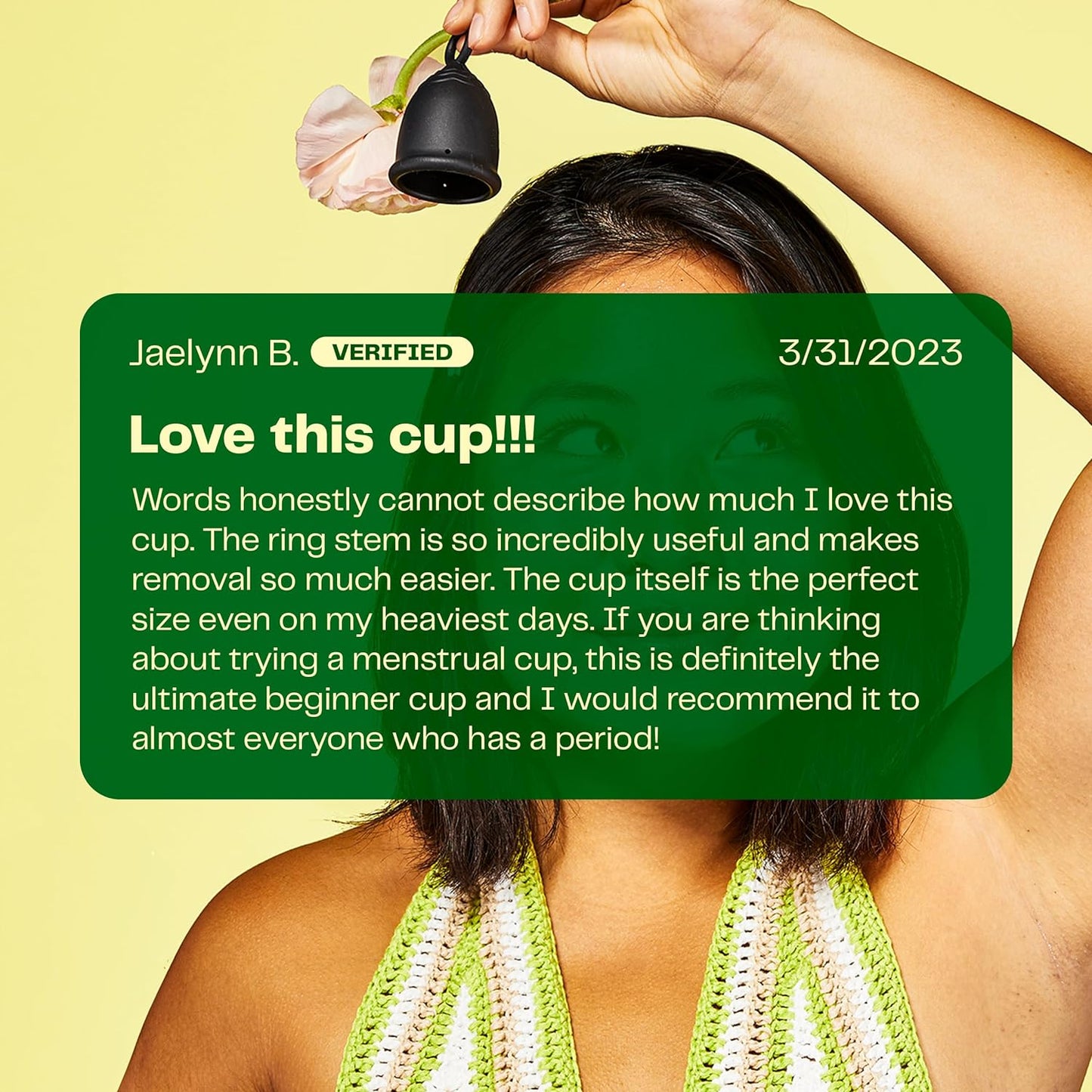 Viv for Your V Large Premium Menstrual Cups for Heavy Flow, Pull Tab Ring Stem Easy Removal, Soft Tampon Alternative, Comfortable 12 Hour Wear, Medical-Grade Silicone Reusable Period Cup