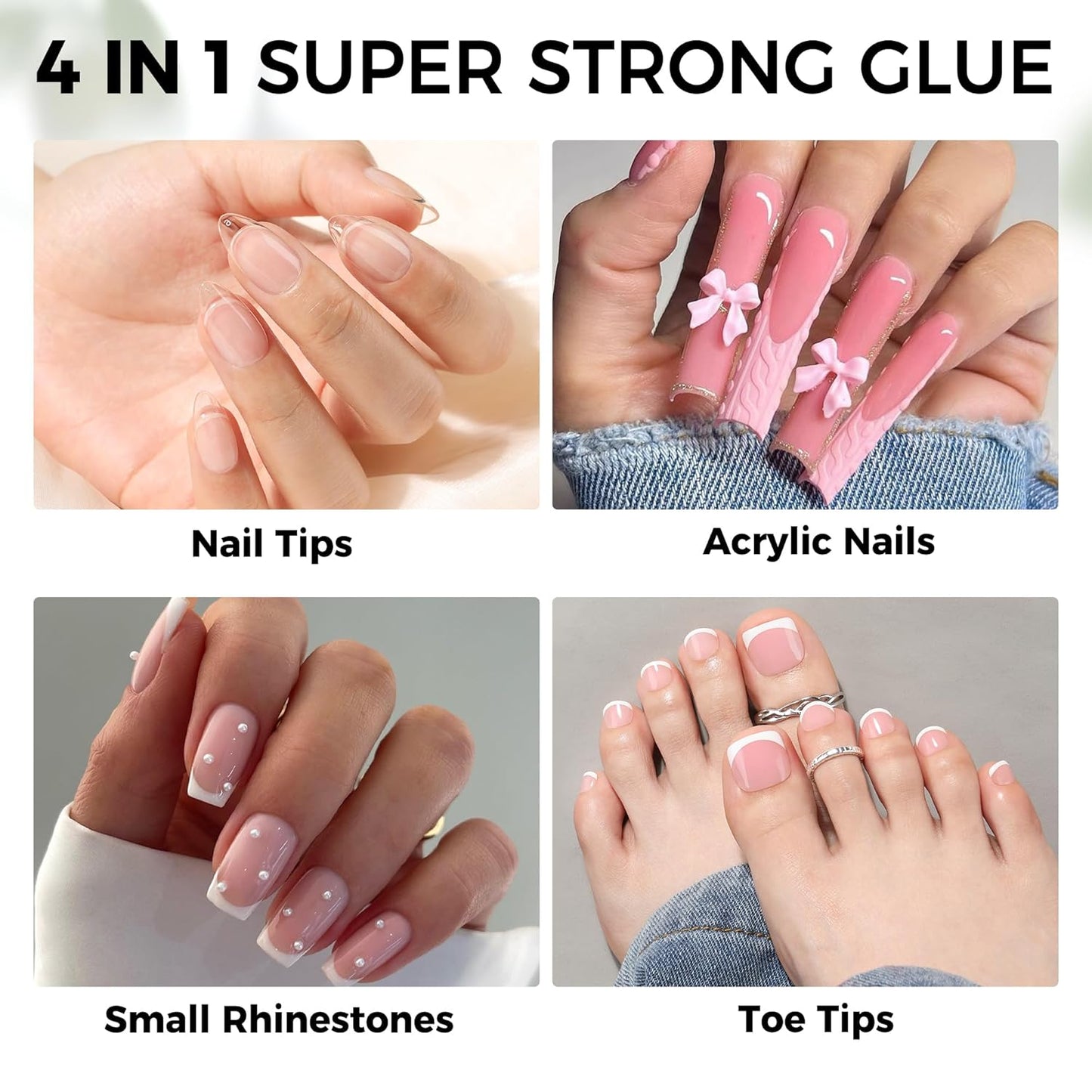 Nail Glue Gel for Nail Tips, Super Strong Solid Gel Glue U V Cured Needed, 15ml Soak Off Soft Adhesive Bonding for Acrylic Nails, Nails Extension Fake Nails