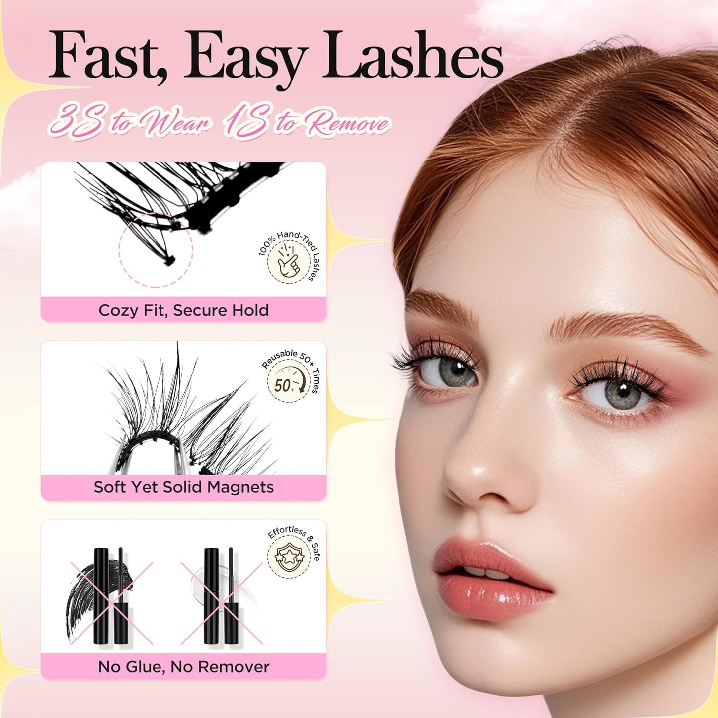 Bepholan Soft Magnetic Eyelashes with Applicator Reusable Upgrade Magnetic Lashes Natural Look No Glue Needed Easy to Wear and Remove(RC25)