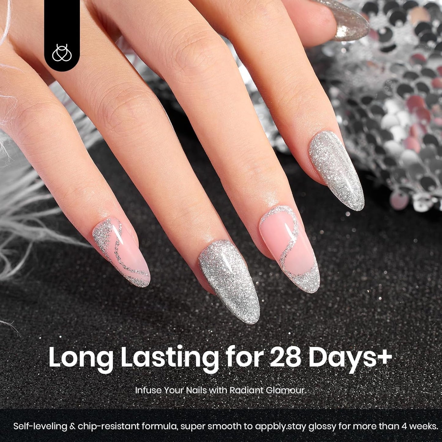 Beetles Sliver Cat Eye Gel Nail Polish - 15ML Glitter Cat Eye Magnetic Holographic Fall Gel Polish Soak Off UV Salon DIY French Nail Art Gift for Women