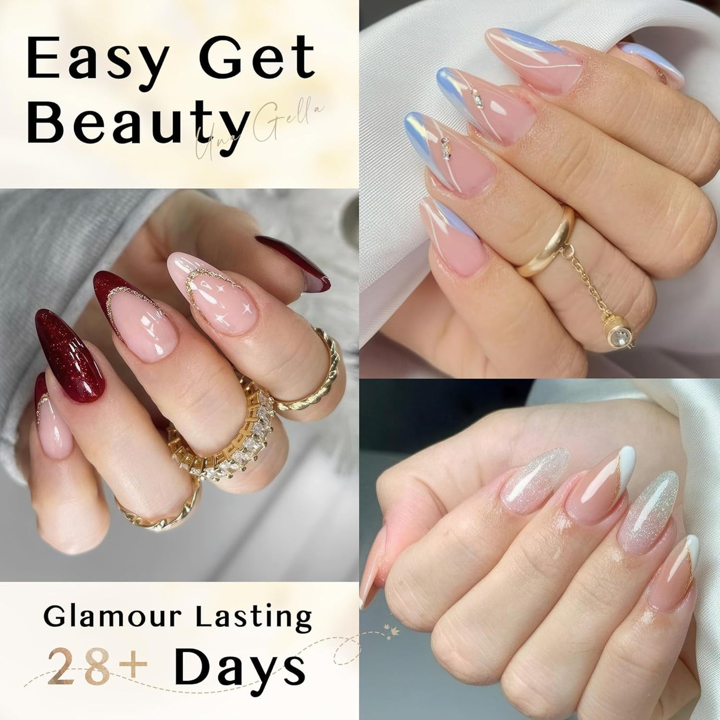 UNA GELLA Gel Nail Tips Almond Shape: 504pcs Medium Almond Nail Tips Half Cover Upgrade Soft Gel Matte Design for DIY Press On Nails Acrylic False Nails Tips 12 Sizes