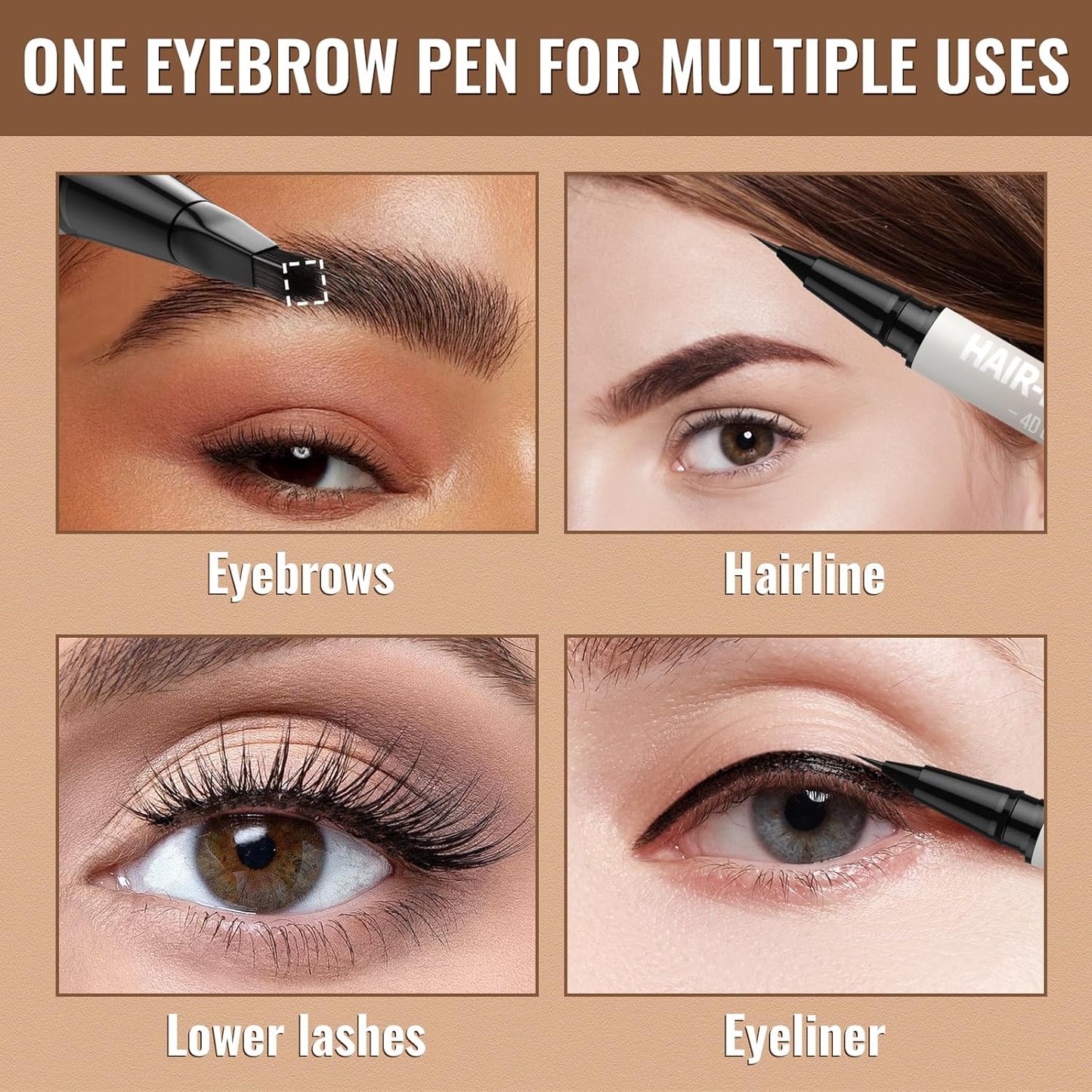 iMethod Eyebrow Pen - Eyebrow Pencil,2-in-1 Eyeliner Dual-Ended Microblading Eyebrow Pencil Long Lasting Waterproof Hair-Like Brow Pencil,with Eyebrow Brush,Eyebrow Pencils for Women,Reddish Brown