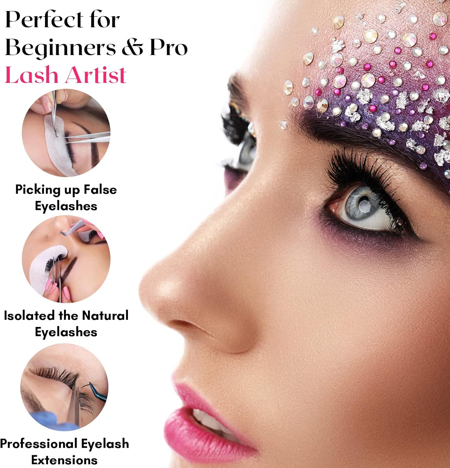 Isolation Lash Tweezers for Eyelash Extension Tweezer for Isolation Lash Extensions 14cm, Best for Individual Isolation & Classic Lashes Japanese Stainless Steel Matte Black)