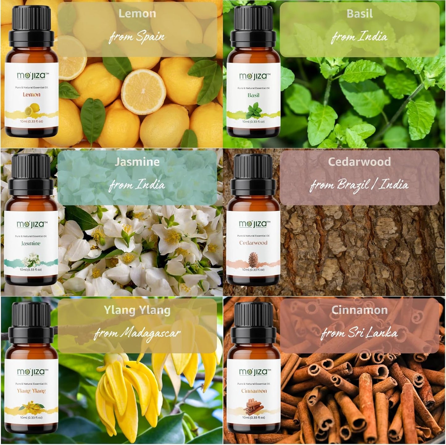 MO'JIZA Pure Aromatherapy Essential Oils Gift Set, 20 Oils-Sandalwood, Rose, Bergamot, Patchouli, Grapefruit, Clary Sage, Jasmine, Lavender, and More, 10ml Each. Certified Kosher, Vegan & Cruelty Free