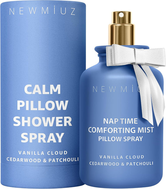 Pillow Spray Calming and Relaxing Pillow Linen Mist Vanilla Cedarwood Essential Oils Stress Relief Aromatherapy Sleep Bedtime Shower Spray Luxury Gift