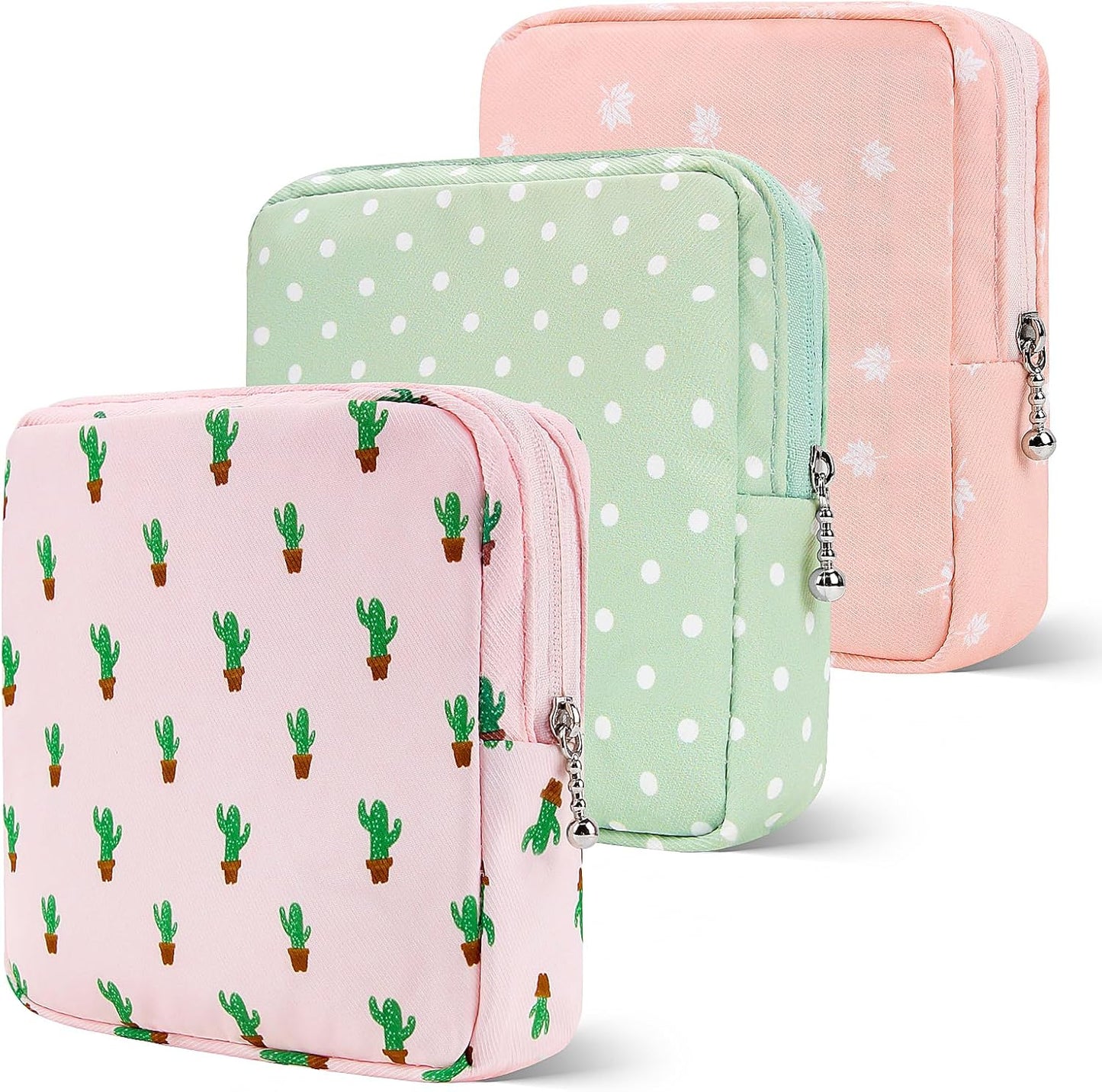 Period Bag Pouch, Canvas Sanitary Napkin Storage Bag for Womens, Portable Sanitary Napkin Period Pad Pouch for Purse, Small Make Up Bags(Colorful)