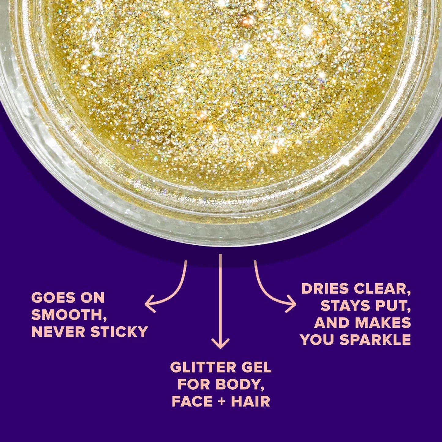 UNICORN SNOT Holographic Face Glitter & Body Glitter Gel: Glitter Makeup, Hair Glitter, Festival Rave and Anime Cosplay, Halloween Costume Makeup - Vegan & Cruelty Free, 1.7 oz Gold Glitter (Bling)