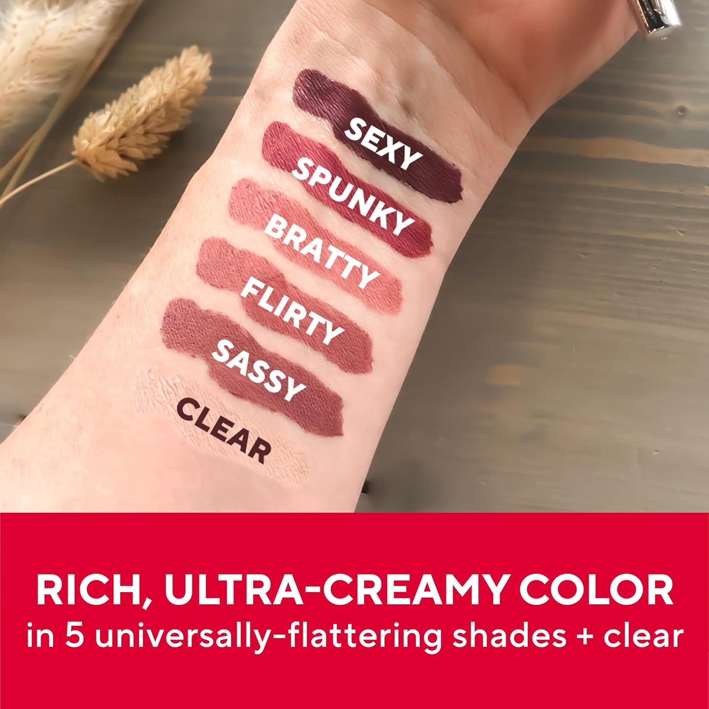 Mirabella Line & Define Lip Definer Lip Pencil, Smoothing & Moisturizing Retractable Lip Liner with Long-Lasting & Ultra-Creamy Formula, Antioxidants Vitamin C & E, & Built-In Sharpener - Flirty