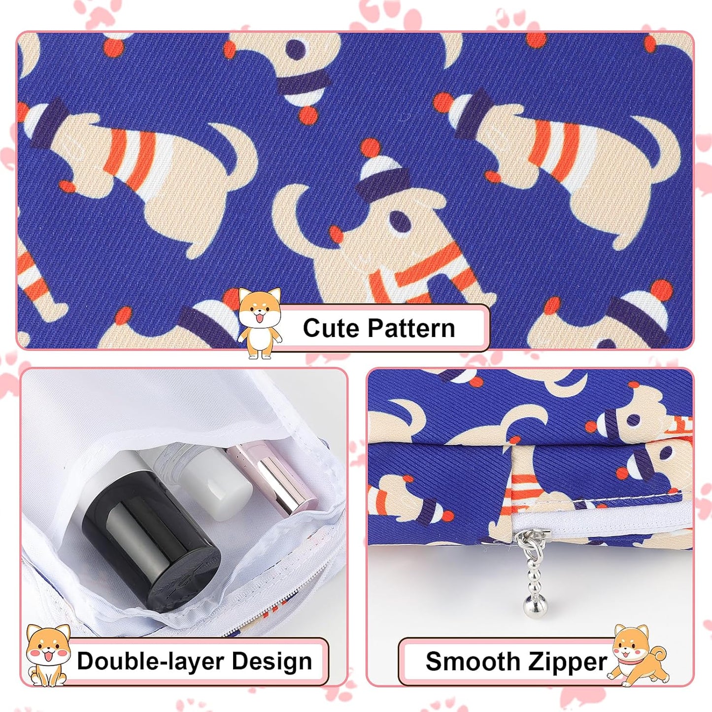 Period Bag Pouch, Canvas Sanitary Napkin Storage Bag for Girls Womens, Portable Sanitary Napkin Period Pad Pouch for Purse, Small Make Up Bags(N0902, Blue)