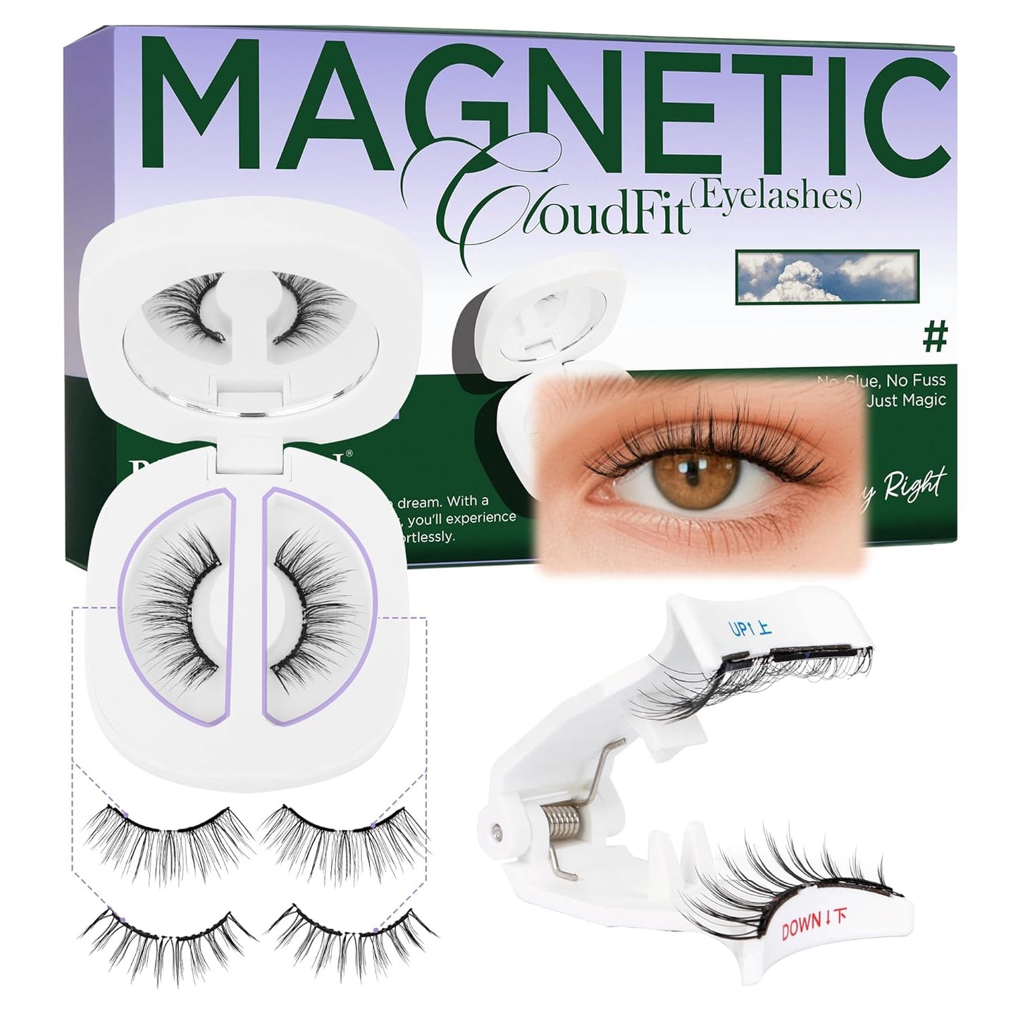 BEYELIAN Magnetic Eyelashes with Applicator Kit, Reusable Natural Look 3D Lashes, Easy Apply Soft Upgrade Magnetic Lashes for Eye Makeup (Lightweight &Reusable)