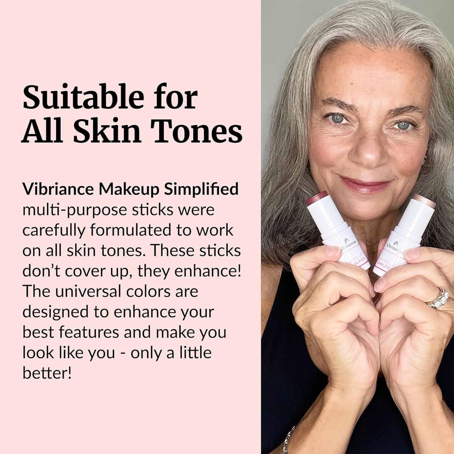 Vibriance Cream Blush Stick - All-in-One Blush, Lipstick, Contour for Mature Skin - Cheek Tint Creme Rouge - Makeup Simplified in Radiance