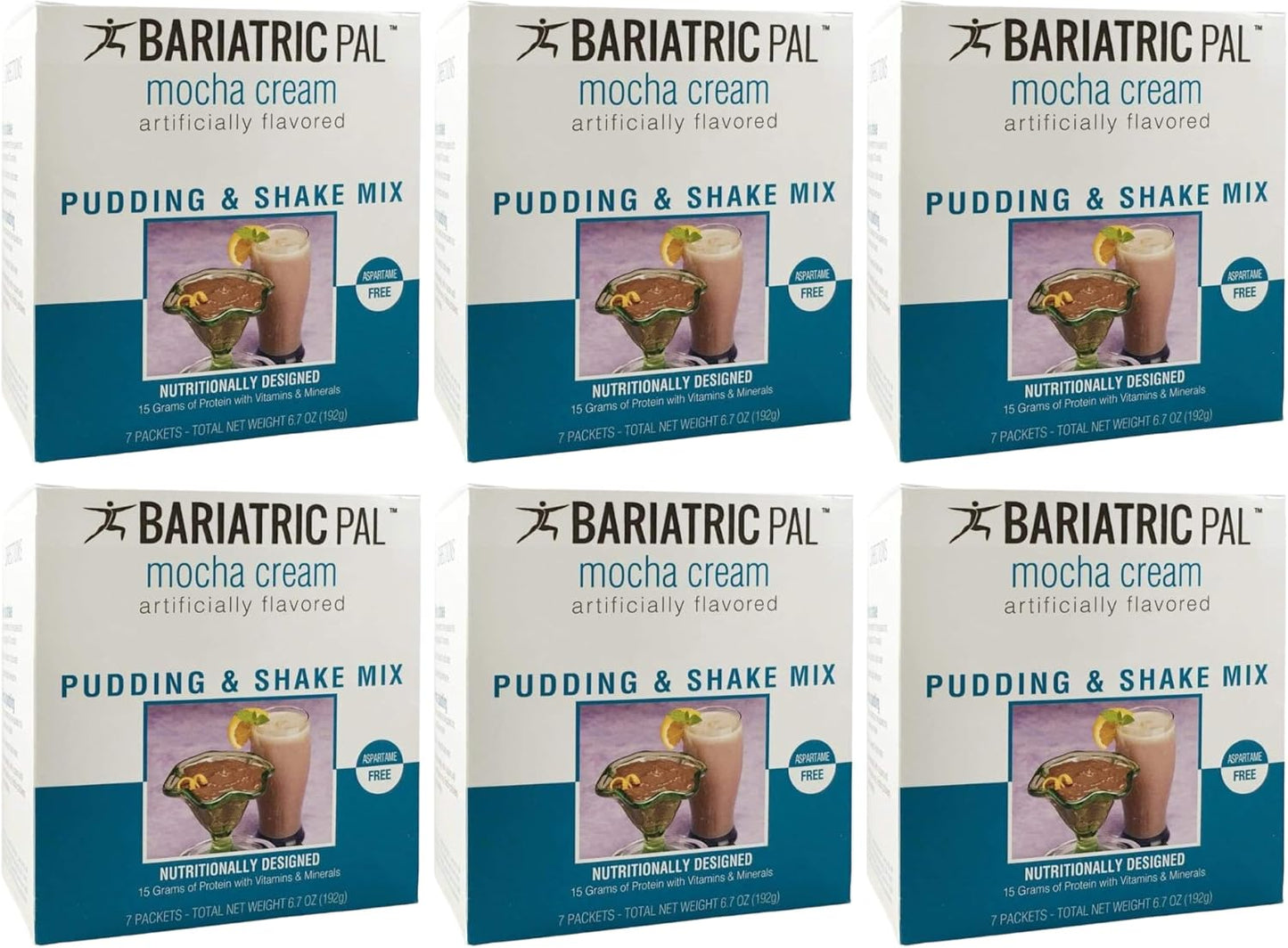 BariatricPal 15g Protein Shake or Pudding (Aspartame Free) - Mocha Cream (6-Pack)