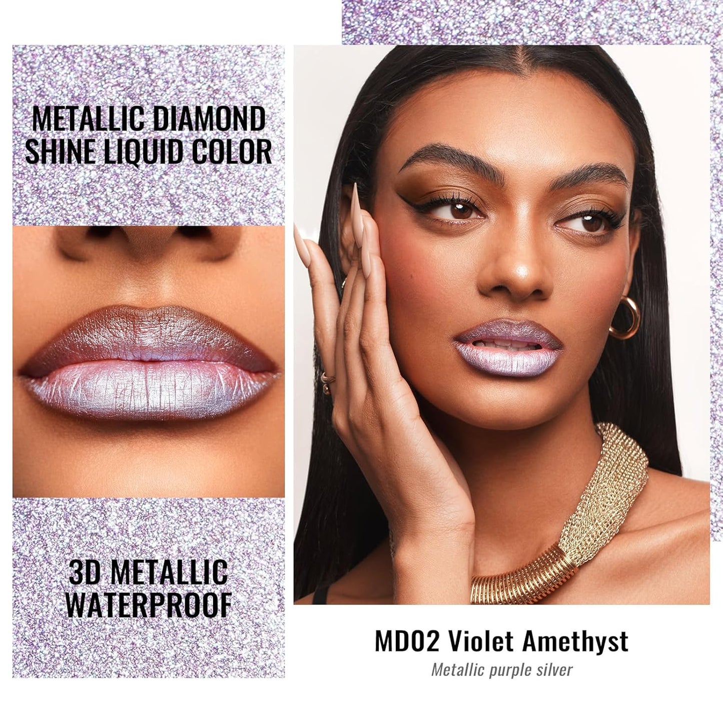 Oulac Matte Lipstick Metallic Lipstick Set for Women, Long Lasting Dual-UseLiquid Lipstick High Impact Lip Color Full Coverage Lip Makeup with Vitamin E Waterproof Formula,Vegan M14+M25+MD02