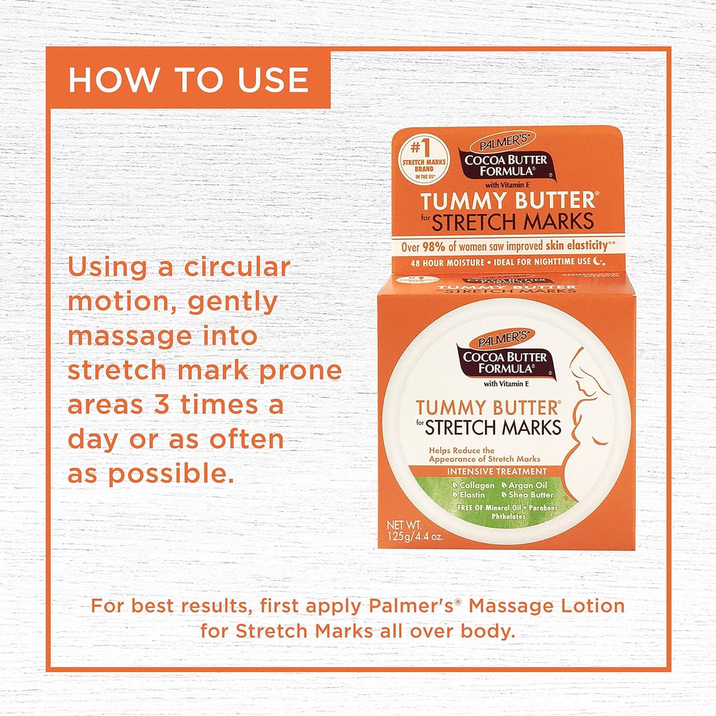 Palmer's Cocoa Butter Formula Tummy Butter Balm for Stretch Marks and Pregnancy Skin Care, 4.4 Ounces (Pack of 3)