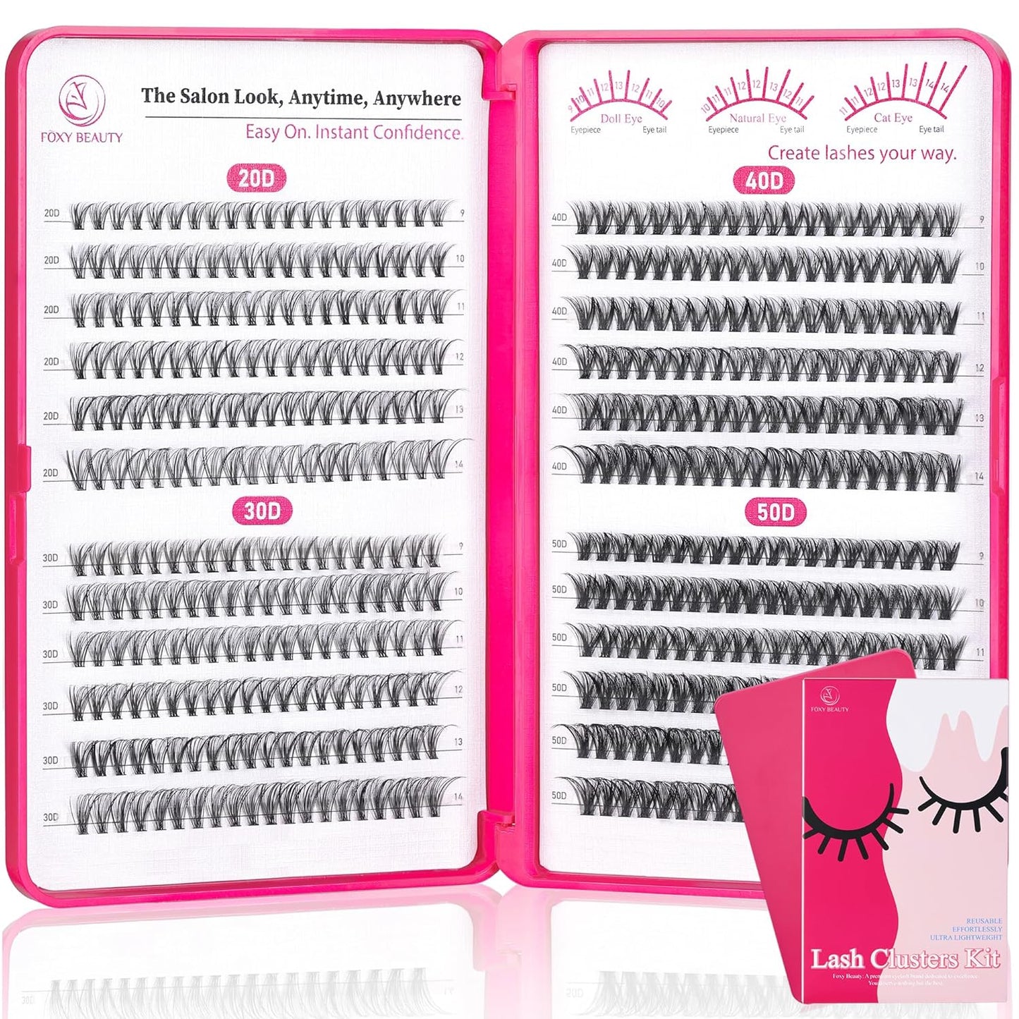 Lash Clusters - Lash Clusters Kit Lash Extension Kit Cluster Eyelash Extensions Eyelash Clusters 20D30D40D50D-0.07D