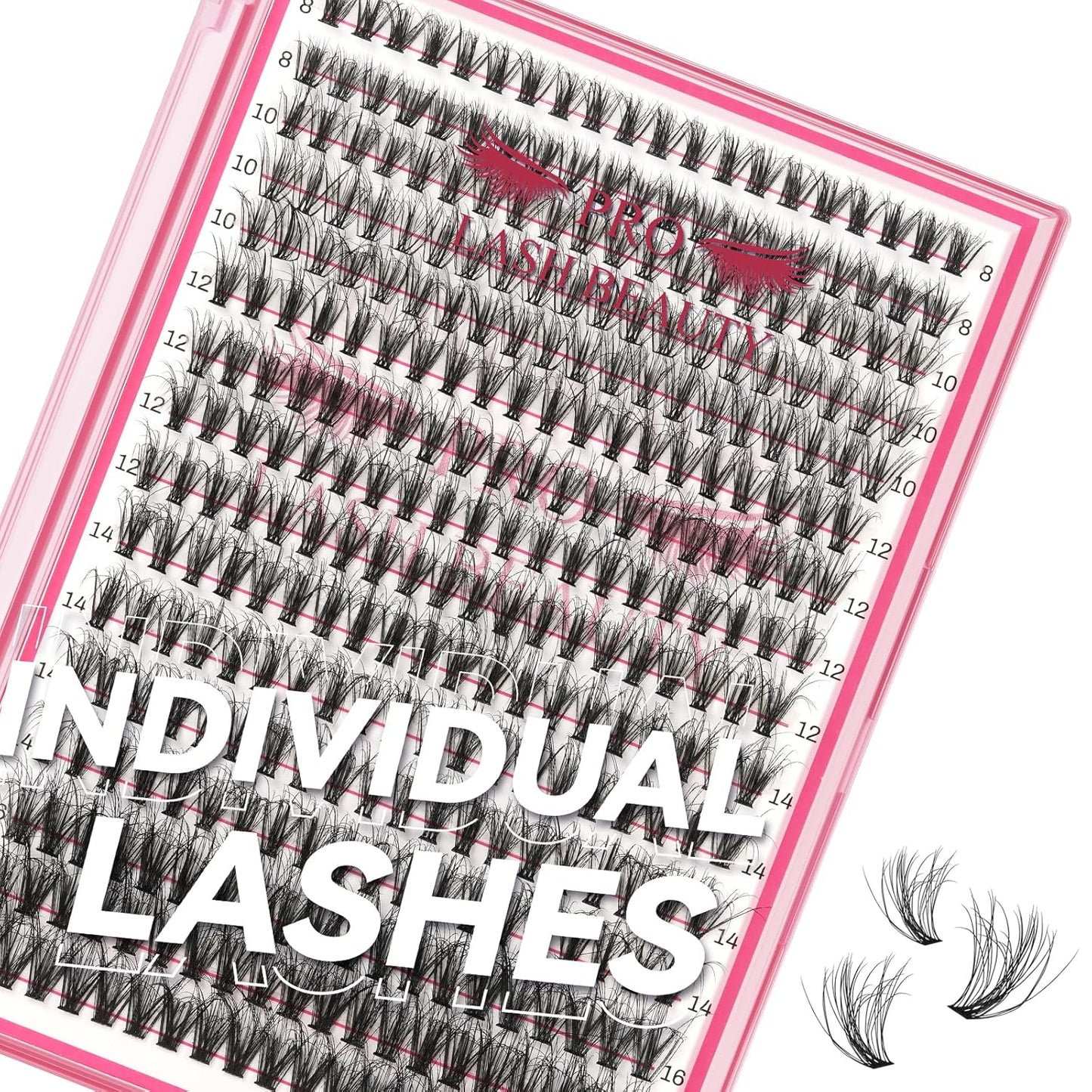 Lash CIusters 320Pcs Individual Lashes 3D Volume Cluster Lashes Natural Look Eyelash Clusters Faux Mink Wispy Lashes 30D-D Mixed DIY Lash Extension (3D Volume-30D-D,8-16mix)