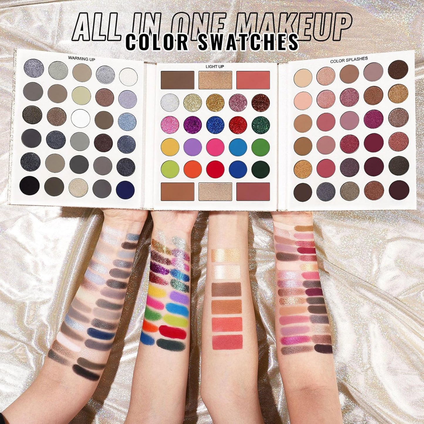 UCANBE Eyeshadow Palette with 15 Brushes Makeup Sets, Pigmented Eye Makeup Pallet Holiday Gift Set, Matte Smokey Rosy Neutral Glitter Eye Shadow Powder & Contour Highlight Blush All-in-One Make Up Kit