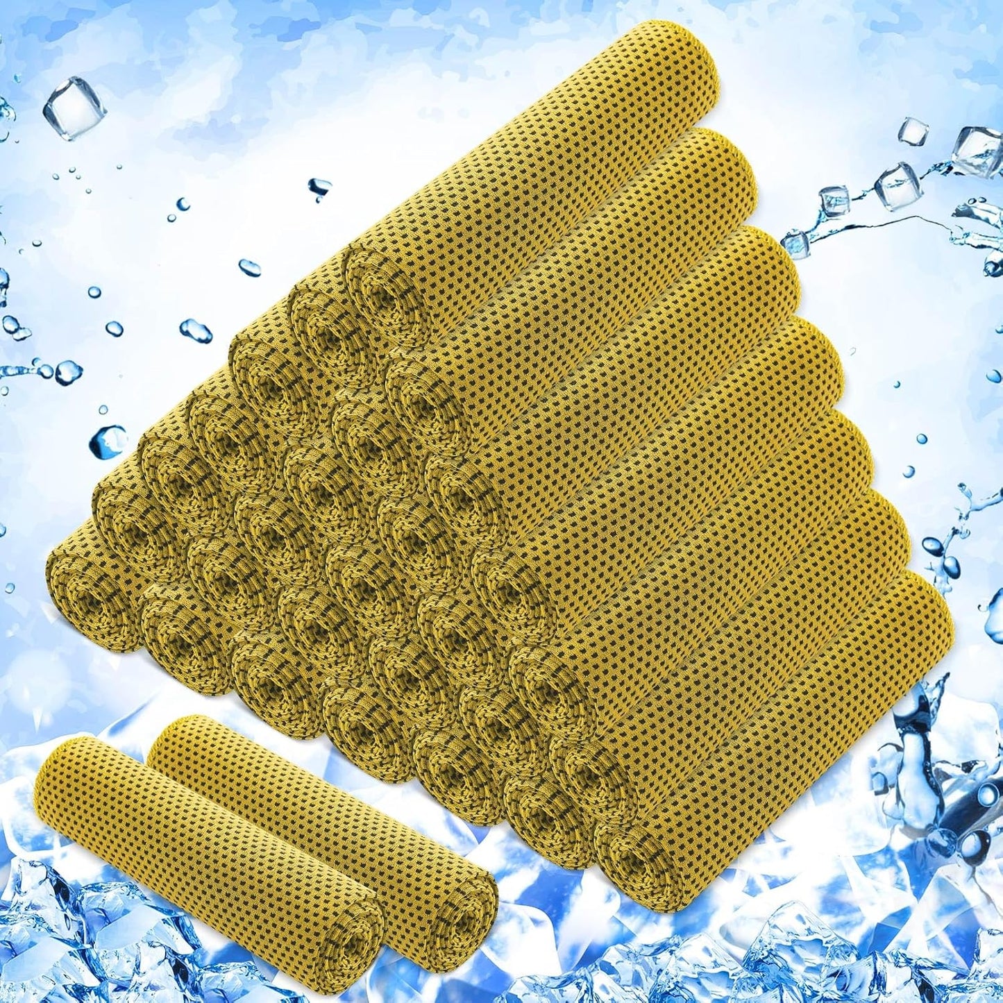 Hosuly 30 Pack Cooling Towels, 40"x12" Ice Breathable Soft Chilly Sweat Rag Microfiber Workout Rags for Gym Cooling Towels for Neck and Face for Yoga Golf Sport Running