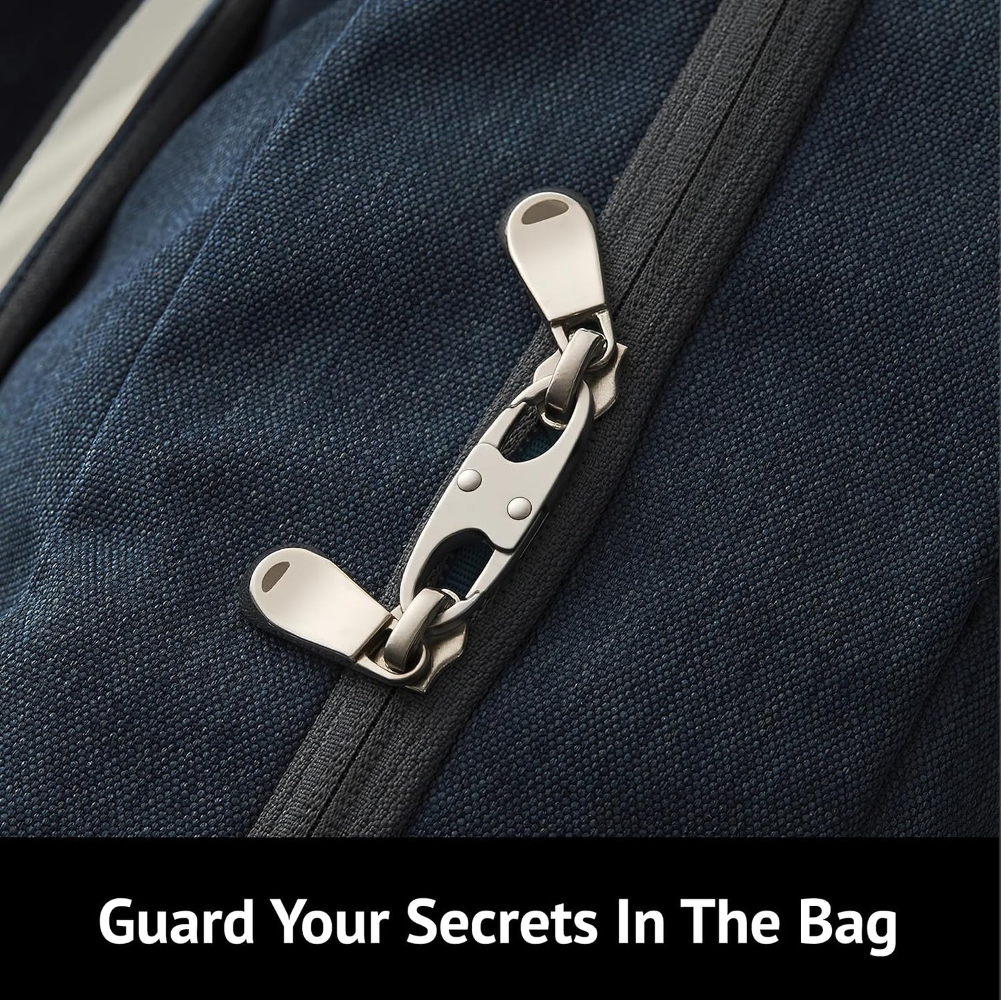 zelin Anti Theft Zipper Clips Double Opening Small Carabiner Clips, 4Pcs Elegant Zinc Alloy Zipper Pull Replacement for Travel, Commuting and Camping