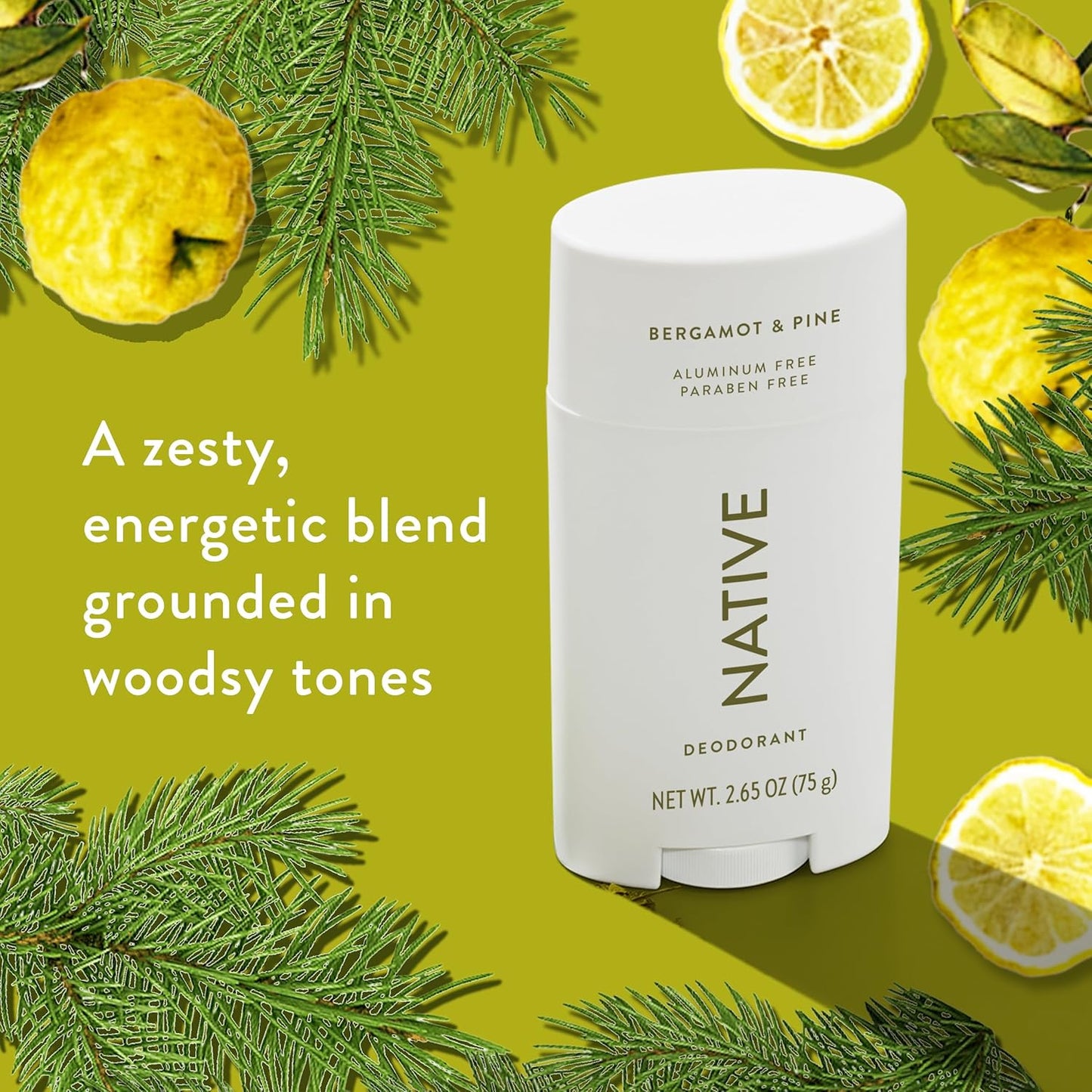 Native Deodorant Contains Naturally Derived Ingredients, 72 Hour Odor Control | Seasonal Scents for Women and Men, Aluminum Free with Baking Soda, Coconut Oil & Shea Butter | Bergamot & Pine