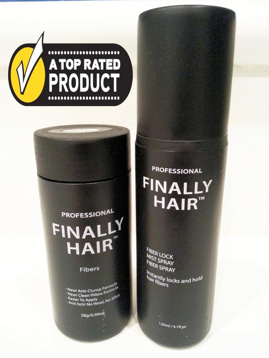Hair Filler Fibers Dark Brown 28g Bottle & 120ml 4.1 oz. Bottle Fiber Lock Hair Spray - Finally Hair Building & Thickening Hair Loss Concealer *** SEE PICTURES - We have 2 different dark brown shades