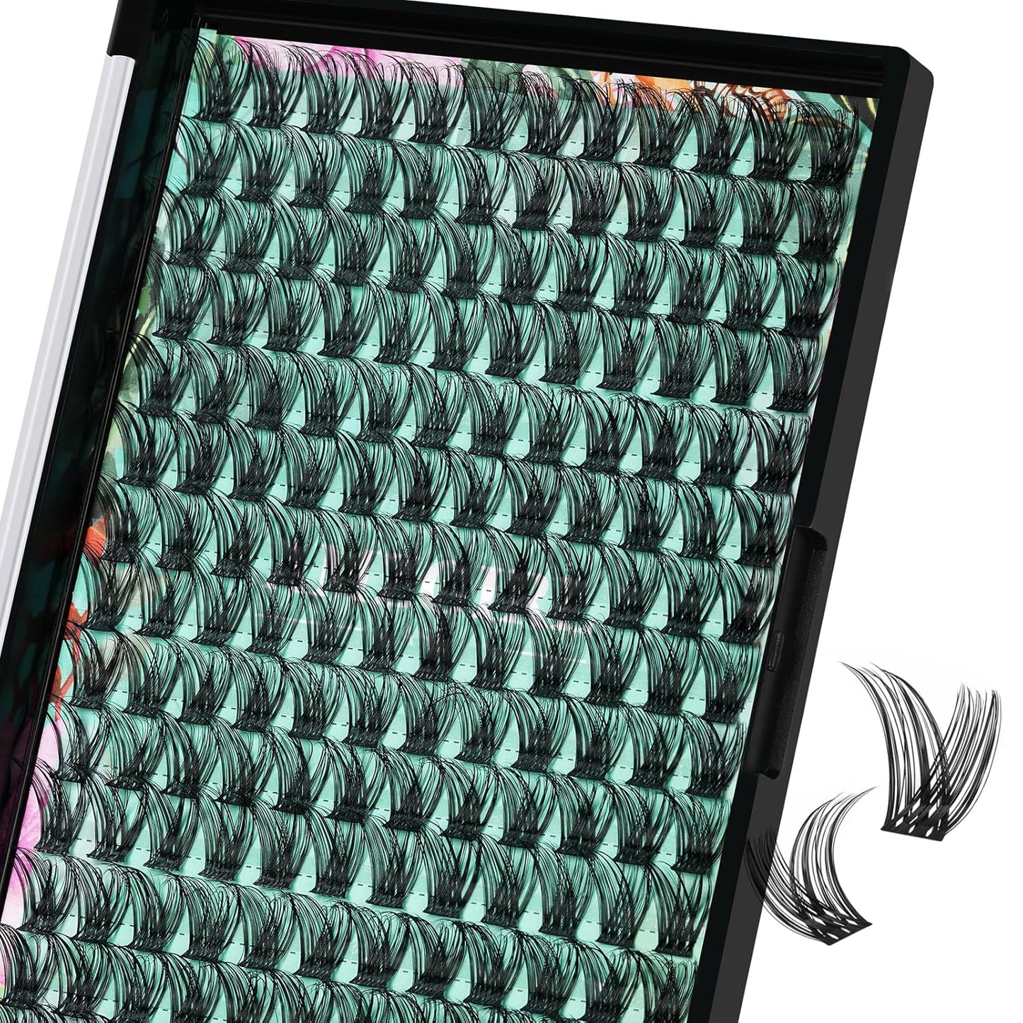 Lash Clusters Wet Look 168Pcs Eyelash Cluster Ultra-Thin Lash Band Eyelashes Extensions Spiky Anime Wide Span Lashes(Hollyhock,D-12mm)