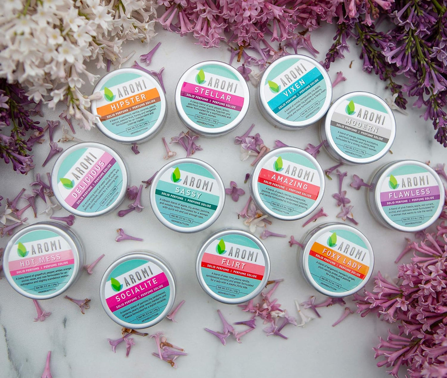 Aromi Solid Perfume | Vegan, Cruelty-free, Best Solid Perfume, Affordable Women's Gift, Travel-Sized, TSA-Approved, Indie Beauty, Artisan Scent, 0.5 oz, (Flawless)