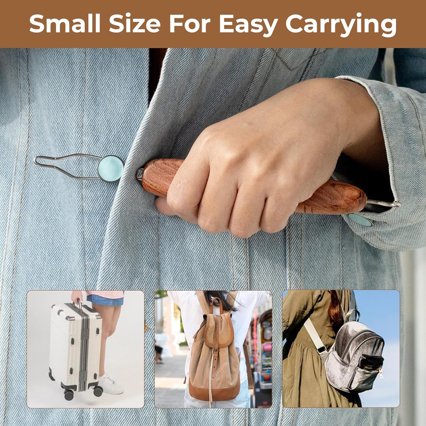 Button Hook & Zipper Pull Helper with Wooden Handle – Comfortable Grip Button Assist Tool for Easy Dressing, Seniors, and Daily Use